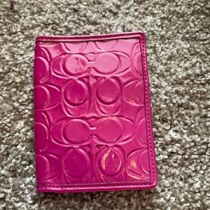 Coach patent leather passport holder
